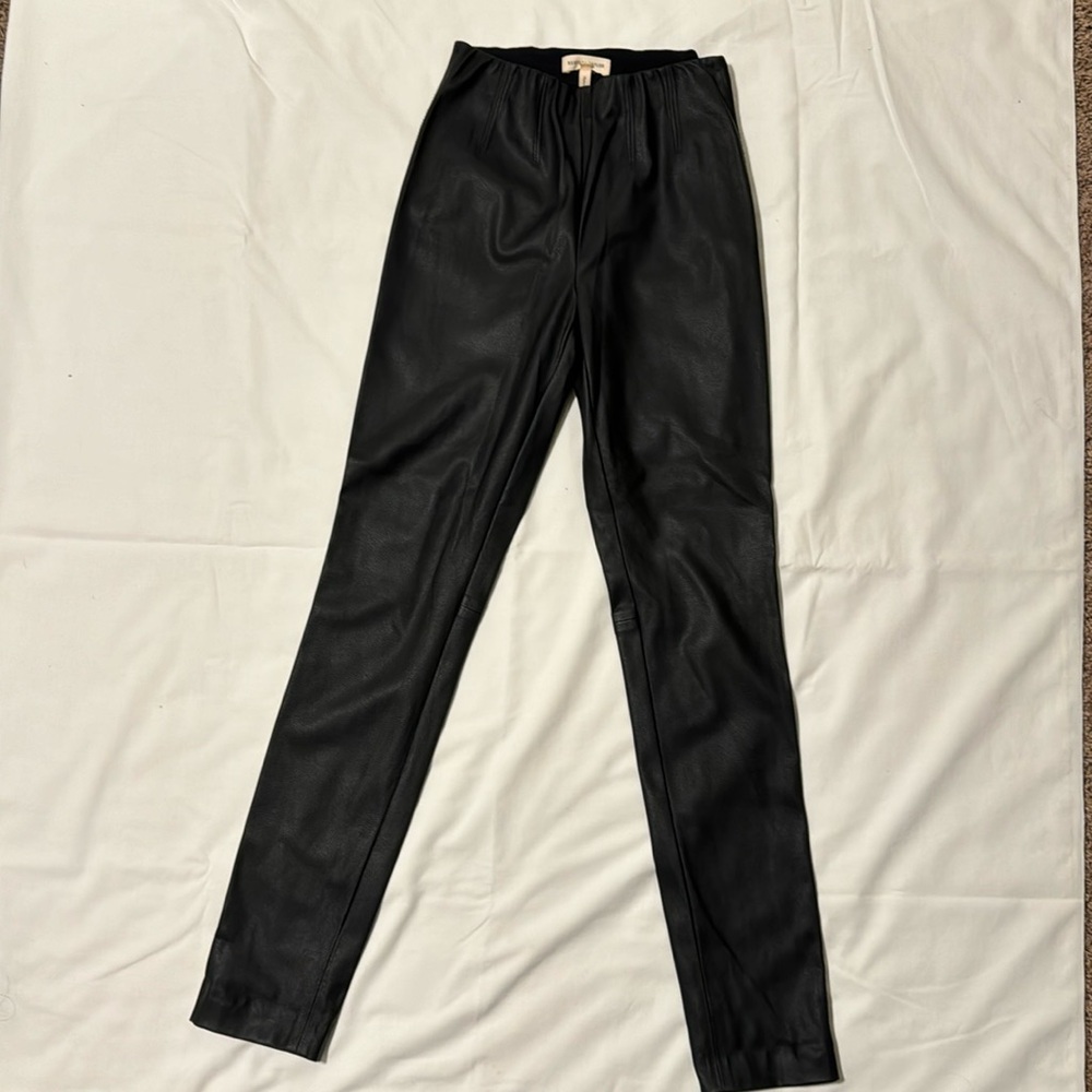 Rebecca Taylor side zip, faux leather leggings.